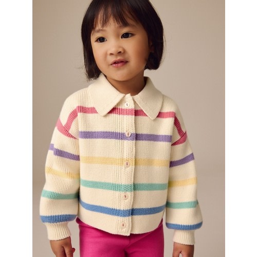 NEXT Toddler Rainbow Striped Cardigan