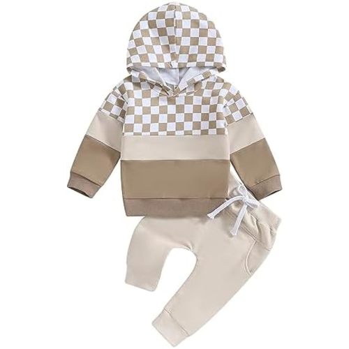 Douhoow Infant Baby Boy Outfits Baby Boy Hoodies Sweatshirt + Drawstring Pants Baby Boy Fall Winter Clothes Set