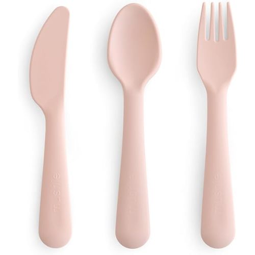 mushie Dinnerware Cutlery Set of 3 For Kids | Made in Denmark (Blush)