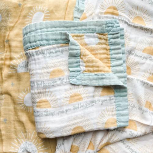 The Blessing Luxury Double Sided Muslin Catholic Blanket – The Little Rose Shop