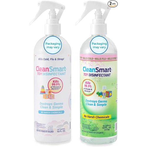 CleanSmart Toy Disinfectant Spray Kills 99.9% of Viruses and Bacteria, Rinse Free, 16 oz Bottle, (Pack of 2) - 16 Fl Oz (Pack of 2)