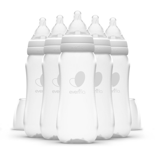 Evenflo Balance + Standard Neck BPA-Free Plastic Baby Bottles - 9oz, Clear, 6ct, Natural Vented, Newborn Pack