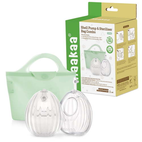 Haakaa Shell Pumps & Steriliser Bag Combo - 75ml Shell (2pcs) + 750ml Steriliser Bag (1pc)