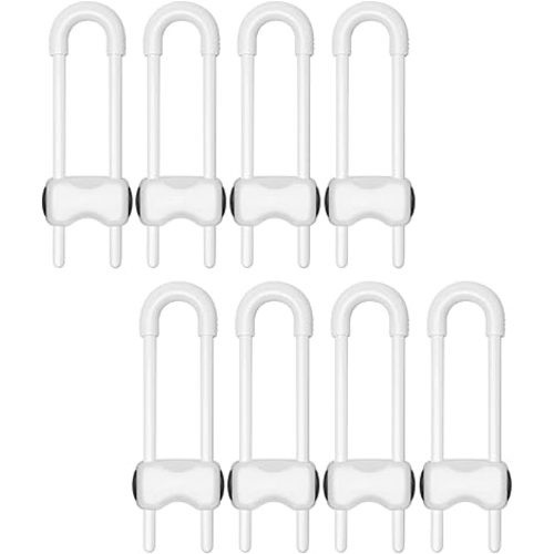 Cabinet Locks for Babies,Child Proof Cabinet Locks,8 Pack U-ShapedBaby Proofing Cabinets,Child Locks for Cabinets and Drawers,Child Safety Cabinet Locks with Adjustable(White)