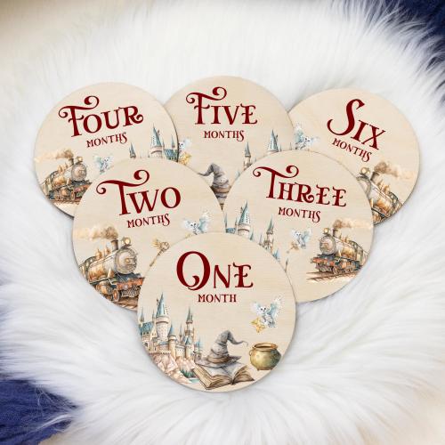 Wizard Milestone Cards, Baby Milestone Wizard Milestone Markers, Wood Milestone Card, Baby Milestones, Photo Prop, Magical Nursery B100