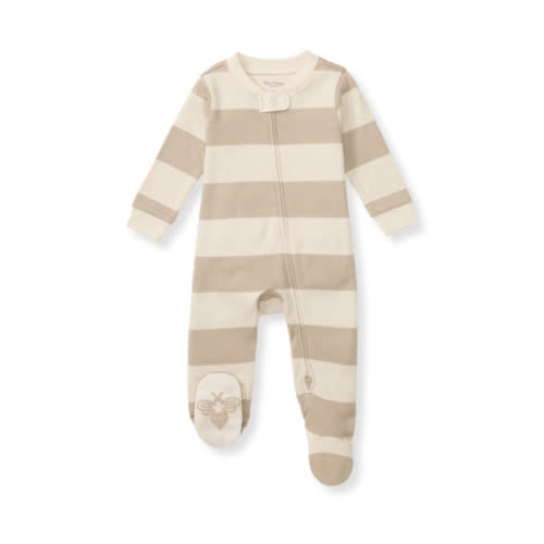 Mommy and Me Rugby Stripe Organic Cotton Sleep And Play Oat