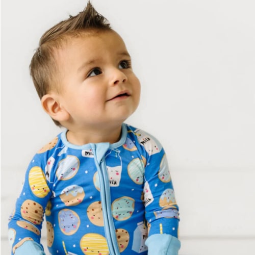 Blue Cookies & Milk Zippy - Little Sleepies