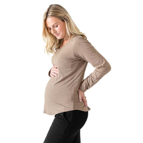 Bamboo Nursing & Maternity Long Sleeve T-shirt | Navy - Small