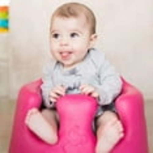 Bumbo Newborn Floor Seat, Baby Sit Up Chair w/Adjustable Harness, Cradle Pink