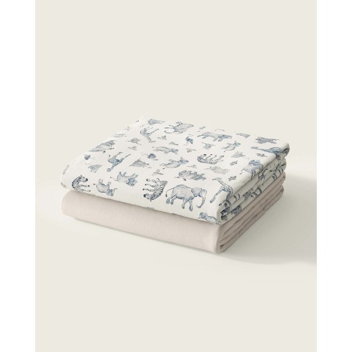 Watercolor Safari Crib Sheet Set