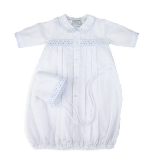 Boys Dot Embroidered Take Me Home Gown with Hat I Feltman Brothers
