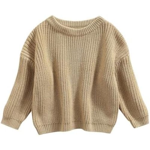 Baby Girl Boy Toddler Knit Sweater Cute Round Neck Long Sleeve Blouse Pullover Oversized Sweatshirt Warm Kids Tops
