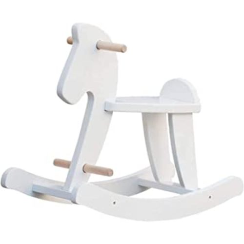 labebe - Wooden Rocking Horse, Baby Wood Ride On Toys for 18 Months Up, White Rocker Toy for Kid, Toddler Ride Animal Indoor/Outdoor, Boy&Girl Rocking Animal, Infant Ride Toy, Christmas/Birthday Gift