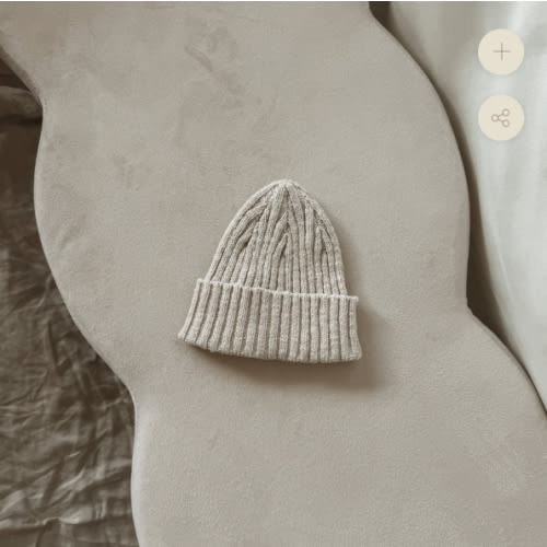 Chunky Ribbed Pixie Beanie | Textured Vanilla