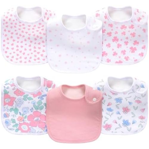 Pack of 6,Baby Bibs,Unisex,Soft and Absorbent,Adjustable,Easy to Use