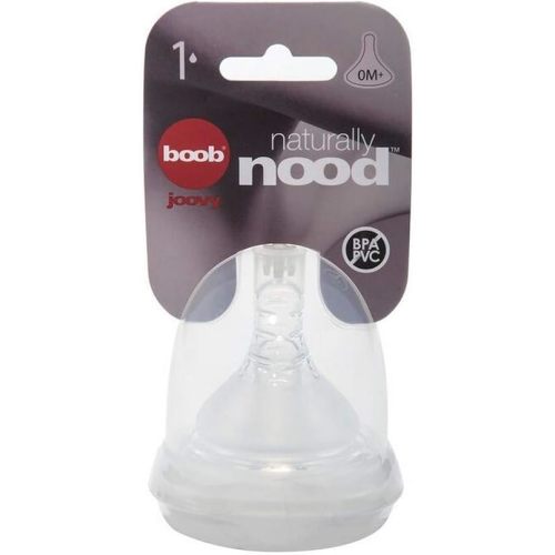 Joovy Boob Naturally Nood Bottle Nipples Featuring Ultra-Strong Silicone with Bumps to Mimic Mom and Available in 5 Flows - Compatible with Joovy Boob Bottle Line (Stage 1)