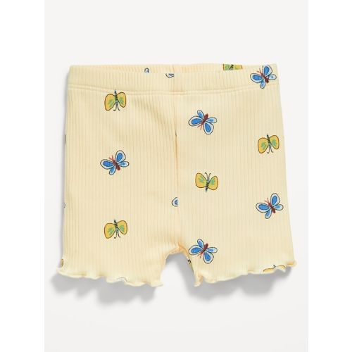 Ribbed Lettuce-Edge Biker Shorts for Baby | Old Navy