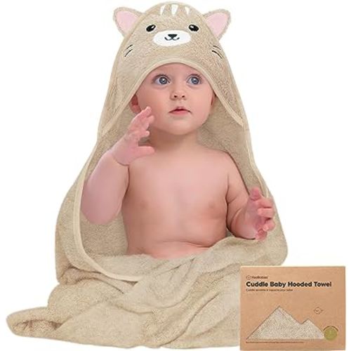 KeaBabies Baby Hooded Towel, Cat