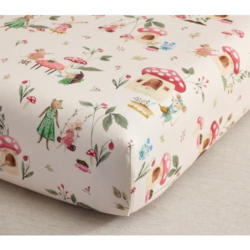 Mice & Friends Organic Crib Fitted Sheet
