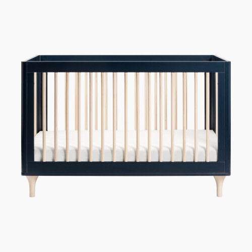 babyletto Lolly 3-in-1 Convertible Crib with Toddler Bed Conversion Kit - Navy/Washed Natural
