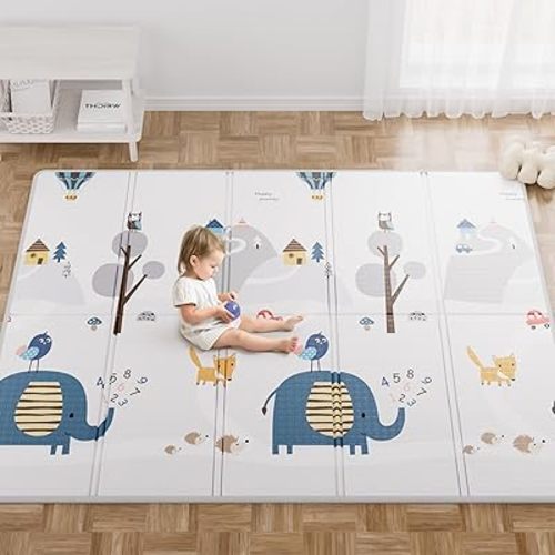 Baby Play Mat, 59x79 Baby Play Mats for Floor, Waterproof Non-Slip Baby Crawling Mat, Foldable Foam Playmat for Babies and Toddlers