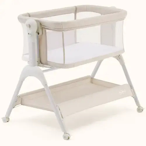 HARPPA Cuddly Sway | 3-in-1 Rocking Baby Bassinet & Bedside Sleeper with Anti-Reflux Mattress for Newborns | Attaches to Bed, Adjustable Height, Tool-Free Setup, Portable Wheels, CPSC Certified, Gentle Rocking Motion | Ideal for Infants, Safe Co-Sleeping