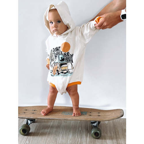 Don't worry be happy baggy hooded jumpsuit