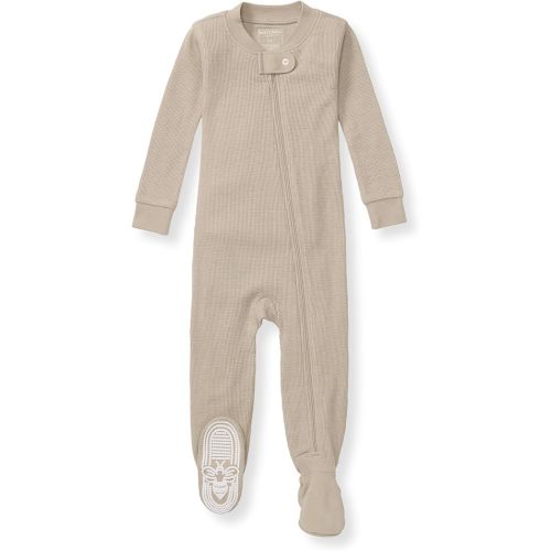 Burt's Bees Baby unisex-baby Honeysoft Sleeper Pajamas, Zip Front Non-Slip Footed Footie PJs, Organic Cotton & Lyocell