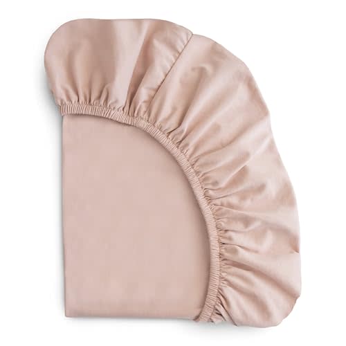 mushie Stretchy & Soft Crib Sheet | Fitted 28" x 52" (Blush)