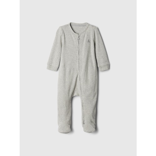Baby Ribbed Two-Way Zip One-Piece