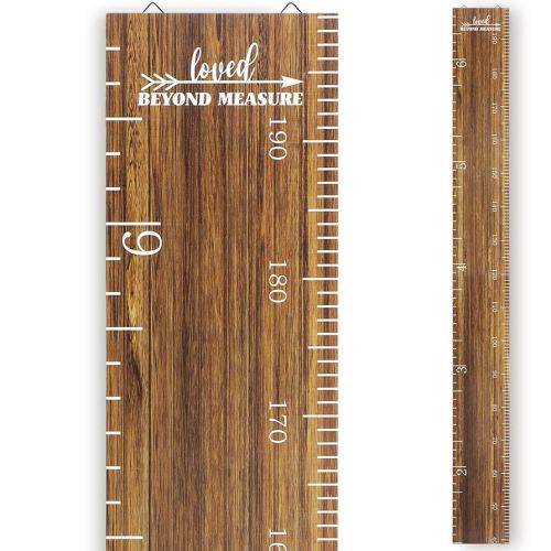 Eersida Wooden Ruler Growth Chart for Kids Nursery Wall Decor Boys Girls Height Chart Height Measurement for Wall Room Hanging Wall Decor (Novel Style)