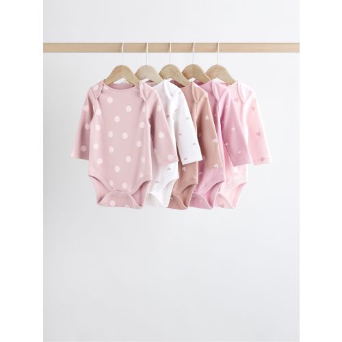 Pink Baby 100% Cotton Bodysuits 5 Pack