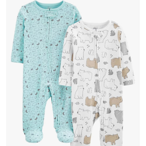 Simple Joys by Carter's Baby Neutral 2-Pack Cotton Footed Sleep and Play