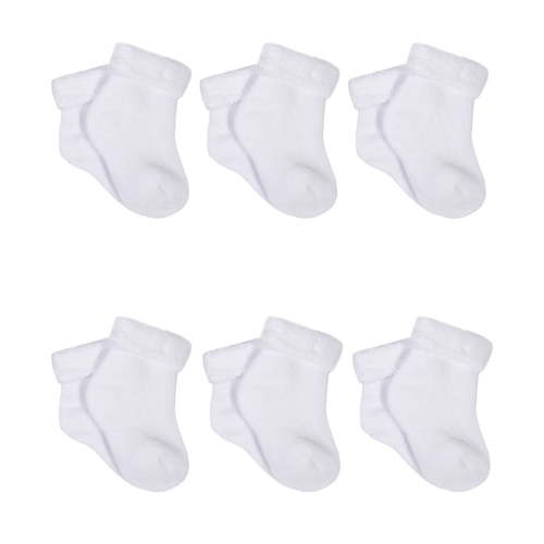Gerber Baby 6-Pair Sock, White, Preemie C3