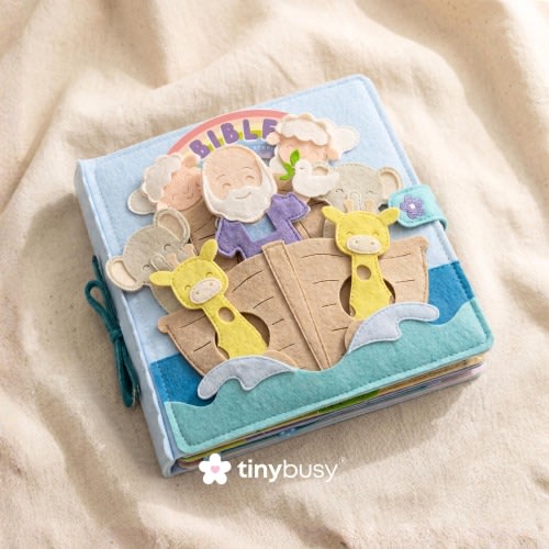 TinyBusy Bible Old Testament Handmade Quiet Busy Book Felt Storybook Toddler Baptism Gift Montessori Toy Christian Sunday School Church Kids