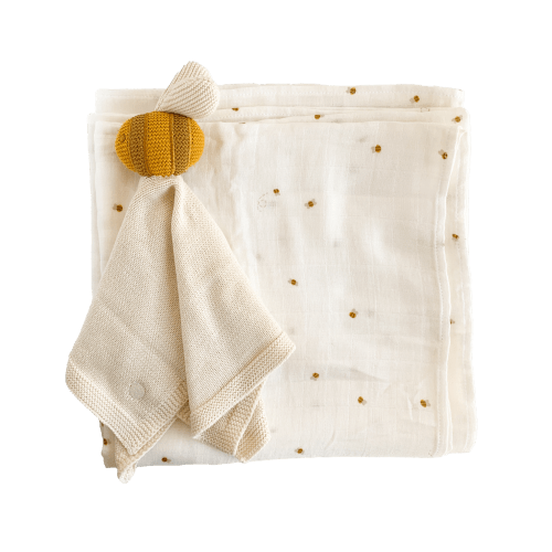 Bee Swaddle and Lovey Set - Bee