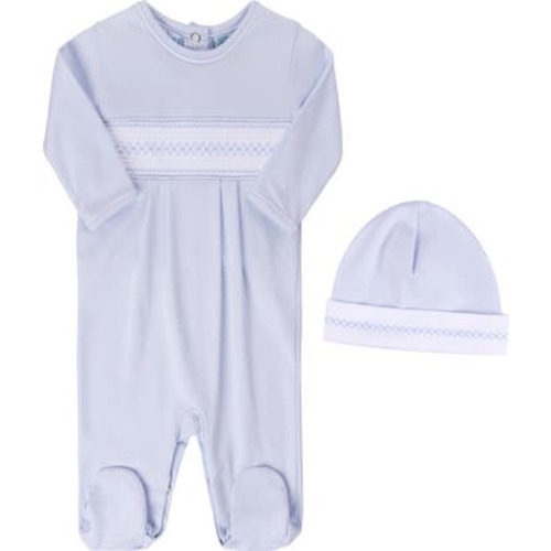 Smocked Argyle Footie & Hat Set