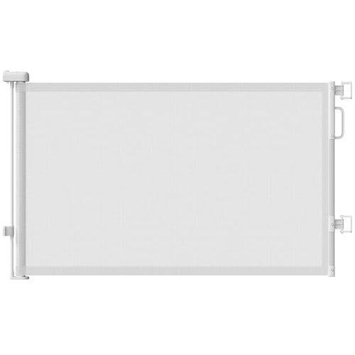 Cideny Retractable Baby Gate for Stairs, 55" Wide Mesh Dog Gate Indoor, 34'' Tall Child Gate for Doorways, Hallways, Deck, Indoor Outdoor Pet Baby Safety Essentials for Home, White