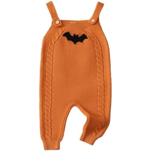 Infant Baby Girls Sweater Knit Overalls Bib Romper Winter Adjustable Strap Jumpsuit 0-24Months