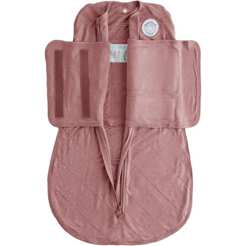 Dreamland Baby Bamboo Viscose Swaddle Blanket (0-6 months). 1.0 TOG Ultra Soft Swaddle Blanket w/Built in Band. 97% Viscose, 3% Spandex (Rose). Mom-Owned US Business, Premium Materials