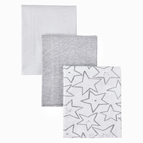 Little Star Organic Baby Boy, Girl, Unisex 3 Pk Burp Cloths, One Size