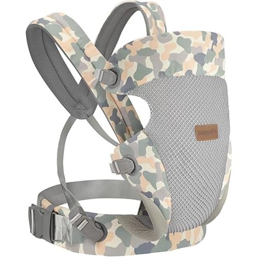 3-in-1 Baby Carrier Newborn to Toddler - Ergonomic(7.5-45lbs),Cozy Baby Carrier,Enhanced Lumbar Support,Easily AdjustableLightweight & Breathable Child Carrier(Camouflage)