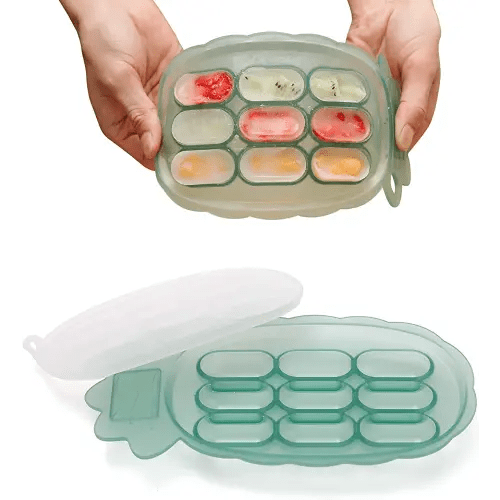 KeaBabies Silicone Baby Food Freezer Tray with Clip-On Lid Alpine Green | Target