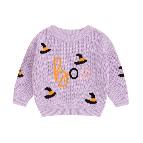 Toddler Baby Girl Boy Halloween Outfit Pumpkin Chunky Knit Sweater Warm Sweatshirt Long Sleeve T-Shirt Fall Clothes