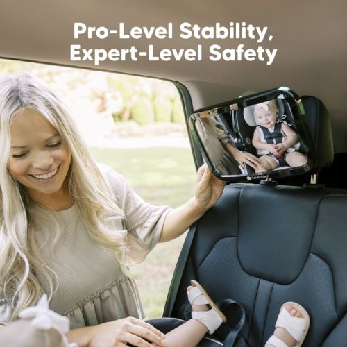 Baby Car Mirror, Large Shatterproof Baby Mirror for Car Seat Rear Facing, Baby Carseat Mirror for Infant (Sleek Black, 11.5" x 7.5")