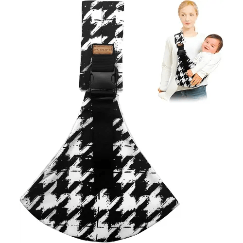 Baby Sling Carrier,Toddler Carrier, 2025 New Baby Sling,Portable and Lightweight Sling,Non-Slip Hip Seat Carrying 10-30lbs(Black and White)