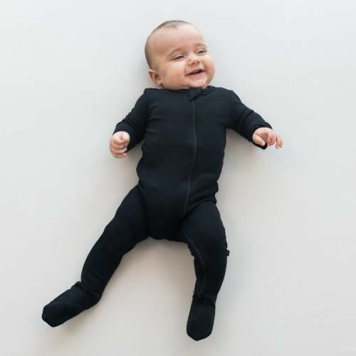 Ribbed Zipper Footie in Midnight | Footie Pajamas | Kyte Baby