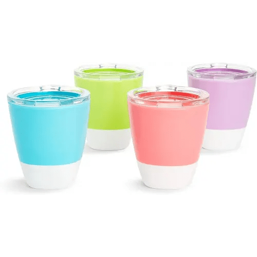 Munchkin® Splash™ Open Toddler Cups with Training Lids, 7 Ounce, Multicolored, 4 Pack