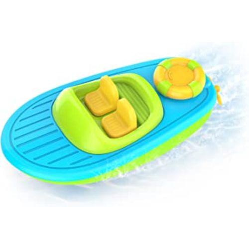 KINDIARY Bath Toy, Floating Wind-up Boat, Water Table Pool Bath Time Bathtub Tub Toy for Toddlers Baby Kids Infant Girls Boys