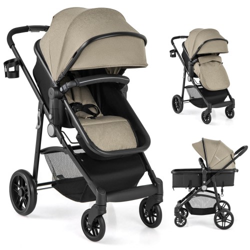 Babyjoy Foldable Baby Stroller Kids Travel Newborn Infant Buggy Pushchair Coffee